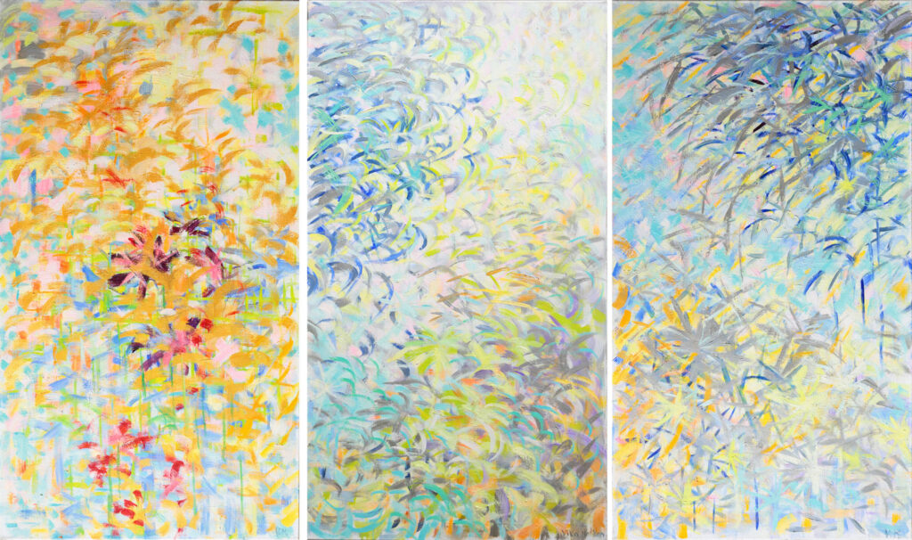 Three stages of life. 2022
Medium: Oil on canvas
Size: 70 x125 cm x 3 pieces